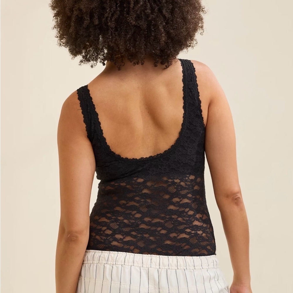 Aerie Show Off BlackVintage Lace Scoop Bodysuit NWT Size Medium - Picture 2 of 4
